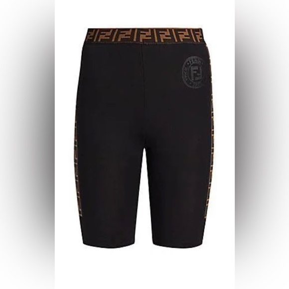 Fendi Shorts Fendi Black Fendirama Cycling Shorts Biker Hot Pants